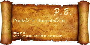 Puskár Barnabás névjegykártya